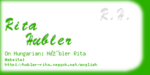 rita hubler business card